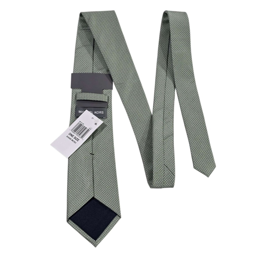 MICHAEL KORS Textured Silk Blend Necktie Sage Green Men's Formal Accessory New